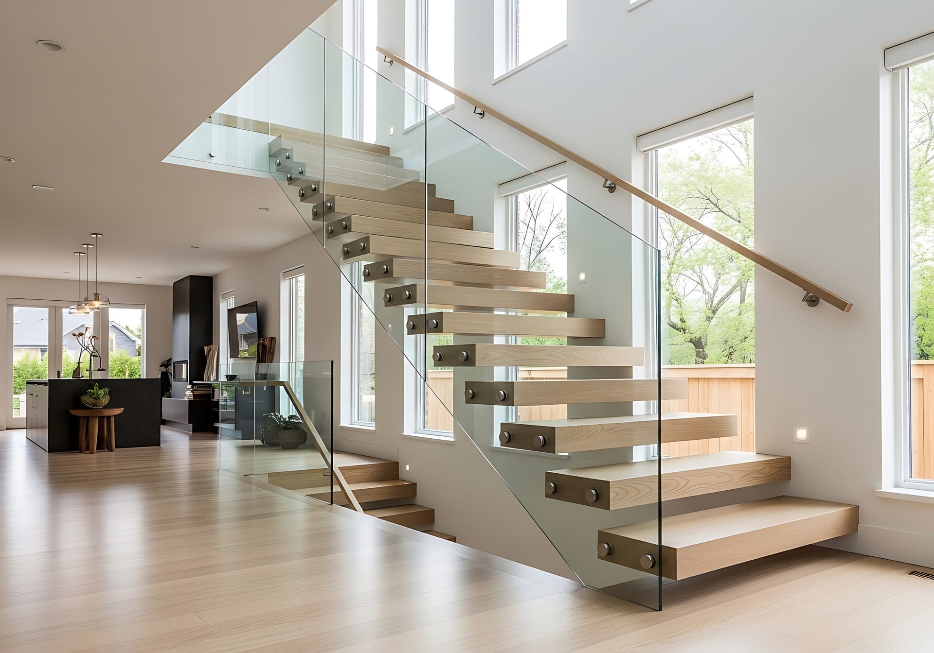 Precision-measured frameless glass railing installation — Built By Glass post-tile measure standard, Oakville